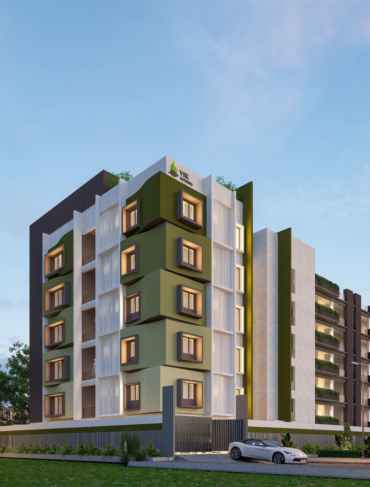 Corner Elevation - VSK's AARA exterior